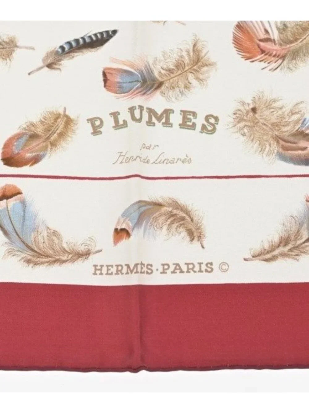Hermes Bandana Scarf White